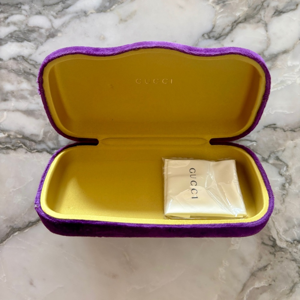 Authentic Gucci Yellow and Purple Eyewear Case